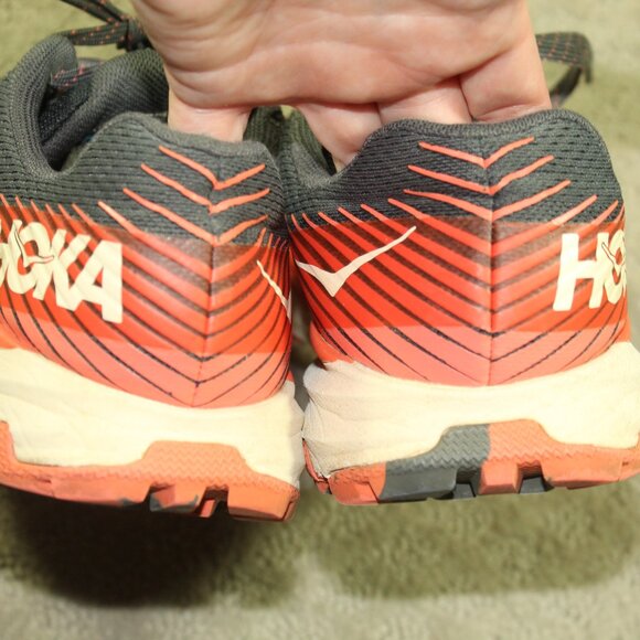 Size 8 - Hoka One One Torrent 2 Orange Grey Hiking Trail Sneakers - Picture 5 of 9